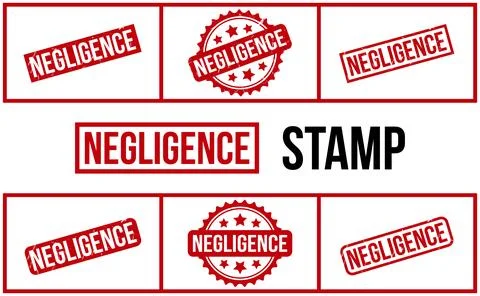 Negligence Rubber Stamp Set Vector Stock Illustration