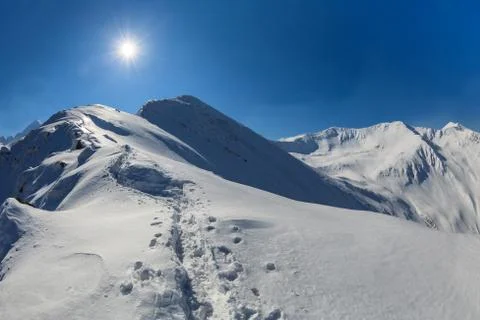 Negoiu peak in winter Stock Photos