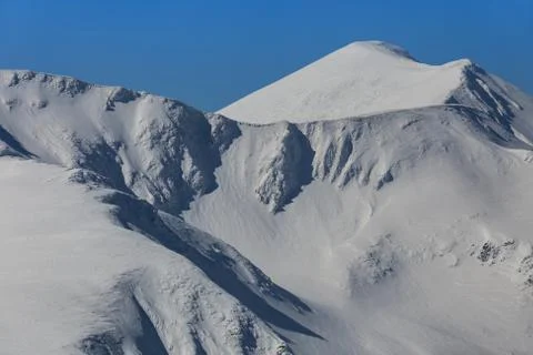 Negoiu peak in winter Stock Photos