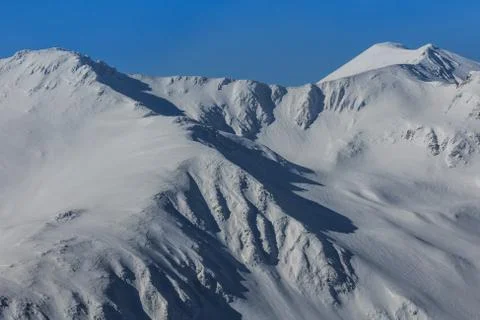 Negoiu peak in winter Stock Photos