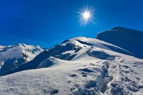 Negoiu peak in winter Stock Photos