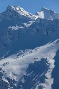 Negoiu peak in winter Stock Photos