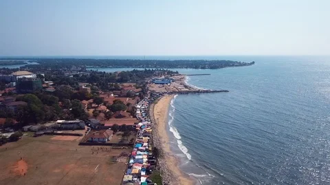 Negombo town from above Stock Footage 105600958