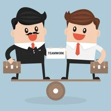 Negotiating buisness equality, teamwork Stock Illustration