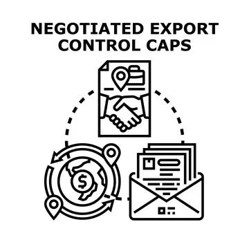 Negotiating export control caps and global trade regulations Stock Illustration