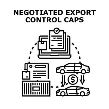 Negotiating export control caps for global trade Stock Illustration