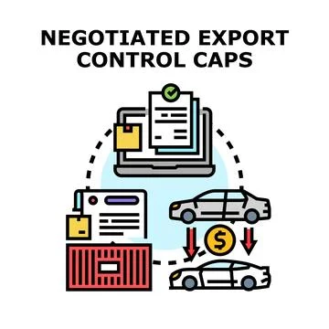 Negotiating export control caps for global trade Stock Illustration