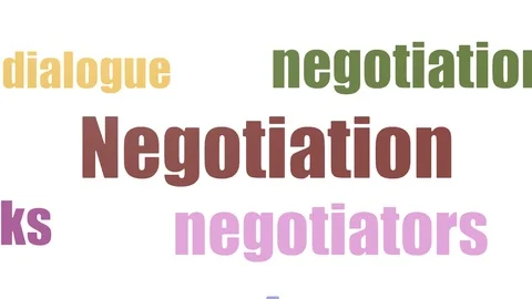 Negotiation Animated Tag Cloud On White Background Video stock 107242153