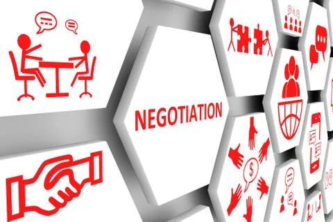 NEGOTIATION concept cell background 3d illustration Stock Illustration