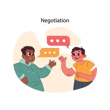 Negotiation concept. Flat vector illustration. Stock Illustration