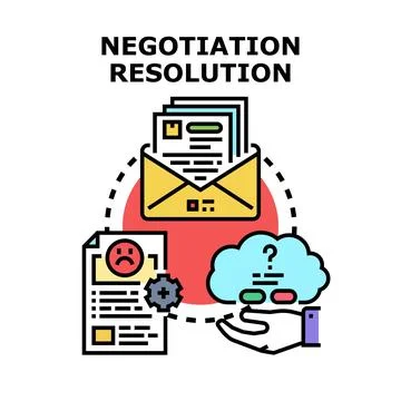 Negotiation resolution process finding agreement solution Stock Illustration