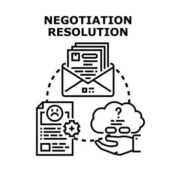 Negotiation resolution process finding agreement solution Stock Illustration