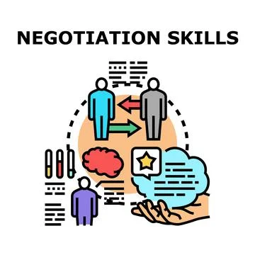 Negotiation skills training and communication concept illustration Stock Illustration