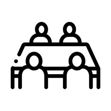 Negotiation table icon vector outline illustration Illustrazione stock