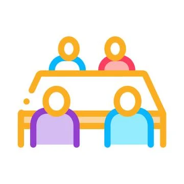 Negotiation table icon vector outline illustration Stock Illustration