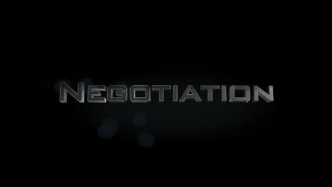 Negotiation title metal text on black alpha channel background Video stock 295887007