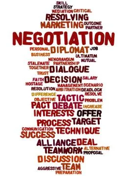 Negotiation, word cloud concept Stock Illustration