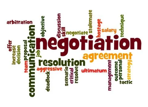 Negotiation word cloud Stock Illustration
