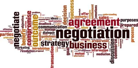 Negotiation word cloud Stock Illustration
