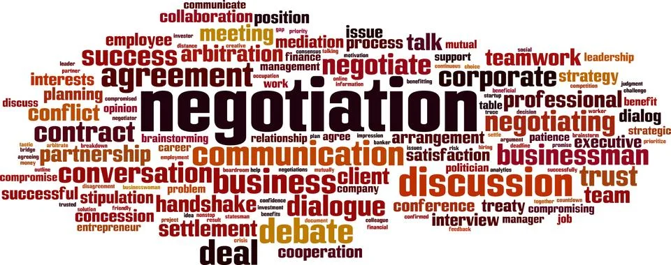 Negotiation word cloud Stock Illustration