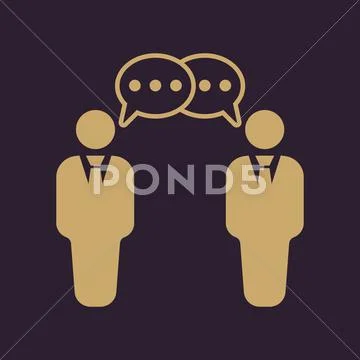 The negotiations icon. Debate and dialog, discussion, conversations symbol. Flat Stock Illustration