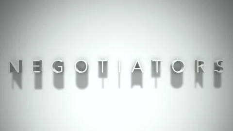 Negotiators 3D title animation with shadows on a white background 스톡 동영상 297456496