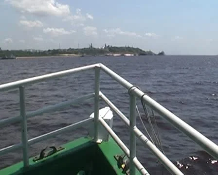 Negro River boat bow Stock Footage 10571574