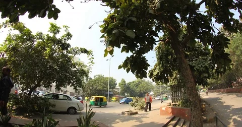 Nehru Place Bus Stop Stock Footage 72989019