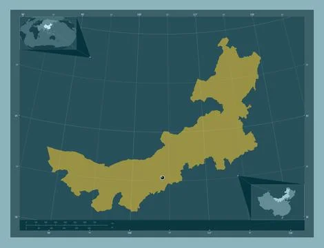 Nei Mongol, China. Solid color shape Stock Illustration