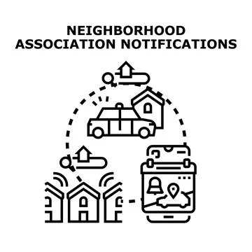 Neighborhood association notifications concept vector illustration Stock Illustration