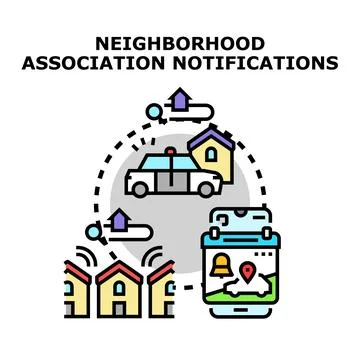 Neighborhood association notifications concept vector illustration Stock Illustration