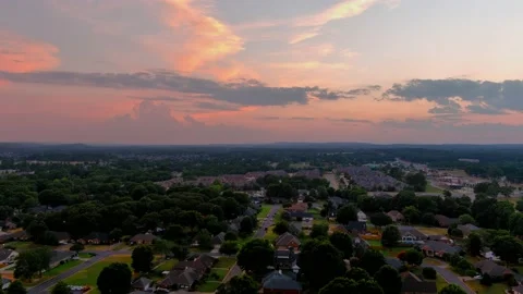 Neighborhood at dusk Stock Footage 201690156