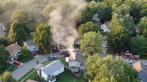 Neighborhood fire Stock Footage 114751054