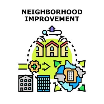 Neighborhood improvement development program concept vector Stock Illustration