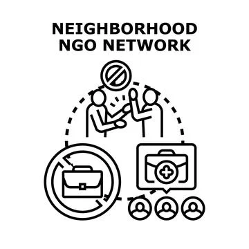 Neighborhood ngo network concept vector illustration Stock Illustration