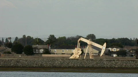 Neighborhood Oil Rig Drilling Stock Footage