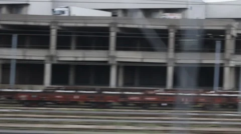 Neighborhood of Paris from the train window Stock Footage 4301670