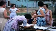 Neighborhood Picnic With Family And Friends In Backyard 1950S Home Movie 5924 Stock Footage