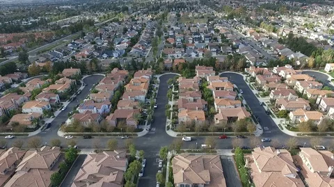 Neighborhood Residential Aerial Stock-Footage 93546853