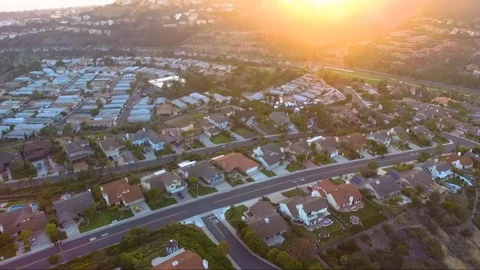 Neighborhood sunset Stock Footage 94424139