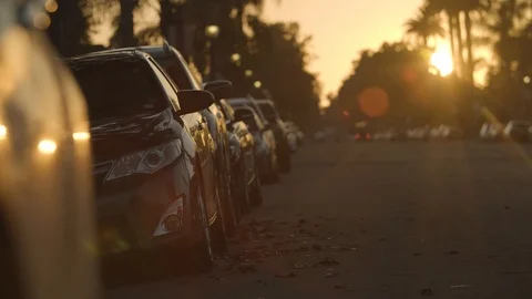 Neighborhood sunset Stock Footage 115223588