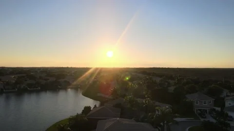 Neighborhood Sunset Stock Footage 147548997