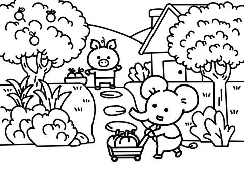 Neighbors stop by to say hello animals theme. Stock Illustration