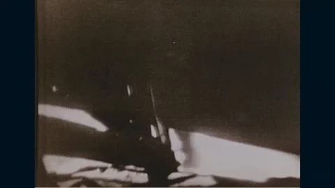 Neil Armstrong informs the moon's appearance and his status at moon - 1969 Stock Footage 104334669