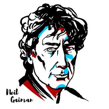 Neil Gaiman Stock Illustration