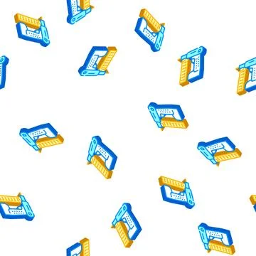Neiler tool isometric icon seamless pattern color Stock Illustration