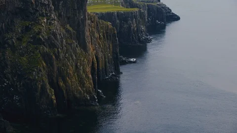 Neist point lighthouse on the cliffs Isle of Skye, Scotland, United Kingdom Vidéo 93258600