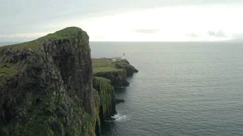 Neist Point Lighthouse, Isle of Skye, Scotland Stock Footage 202804339