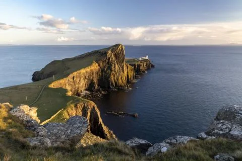 Neist Point Skye sunset Foto stock