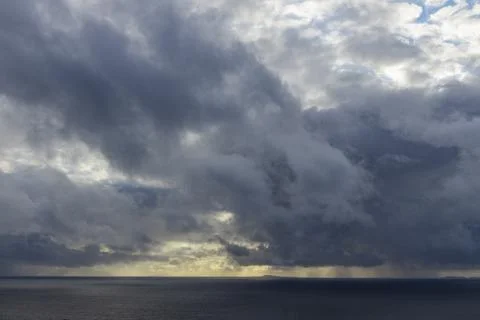 Neist Point at sunset, lighthouse, dramatic cliffs. Isle of Skye Stock Photos
